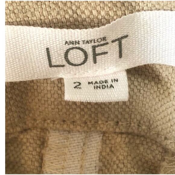 Ann Taylor LOFT Khaki Riviera Shorts Size 2 Linen Summer Casual Business - Picture 7 of 10